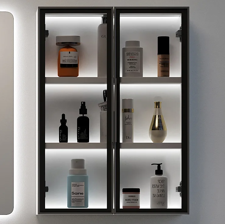 Floating Color Vanities Melamine Surface Plywood Materials Bathroom Vanity And Intelligent Mirror With Cabinet