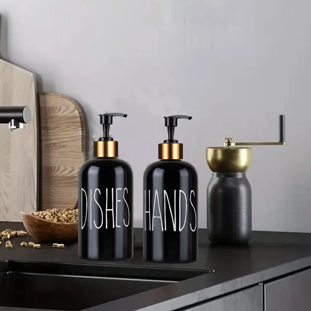 Soap Dispenser Soap Liquid Box Pressing Soap Liquid Box Boston Dish and Hands Soap Dispenser for Kitchen Sink Refillable Detergent Hand Sanitizer Container Farmhouse Home Organizer