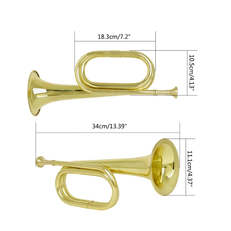 Students Trumpet Lightweight Bugle Trumpet Durable Strong Practical Music Instrument for Children Teenagers School Band