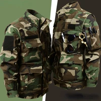 Men's Camouflage Set Spring Autumn Training Wear-resistant Jacket Thin Breathable Multi-pocket Cargo Pants Outdoor Working Suit 2