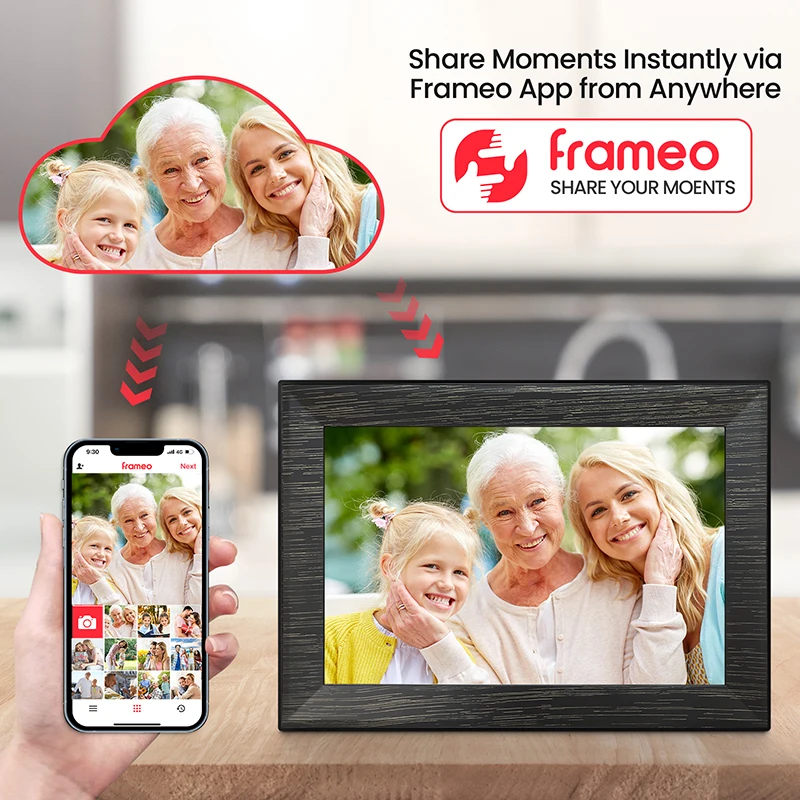 Frameo Digital Picture Frame Video Frame Digital WiFi Smart 1280x800 IPS HD Touch Screen Electronic Gift Home Decoration acrylic digital photo frame