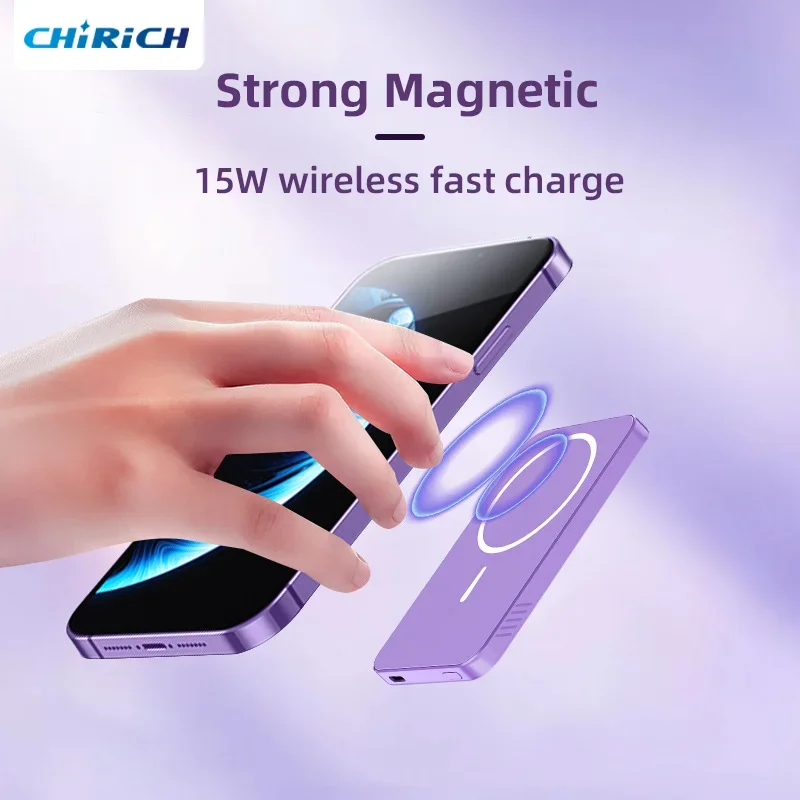 

10000mAh Portable Power Bank Magnetic Wireless Fast Charging PD20W External Auxiliary Battery Charger For iPhone 15 14 Xiaomi