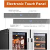 24 inch Dual Zone Drink Fridge with Glass Door, 3 Color LED Lights Wine Cooler for Beer Soda for Home Office Bar Bedroom 2