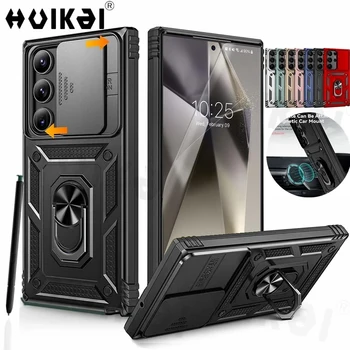 Coque de Protection Rapide avec Anneau Magnétique, pour Samsung Galaxy S24 Ultra S23 Ultra S22 Plus S23 FE A54 A15 A53 Slide Camera