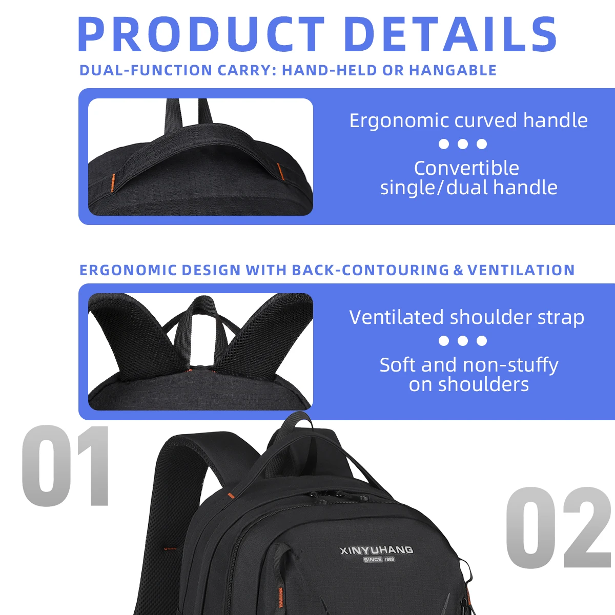 Backpack 2025 New Model Men's Large-Capacity Business Travel Computer Backpack Daily Outdoor Student School Bag Girls Junior High School Students High School Students