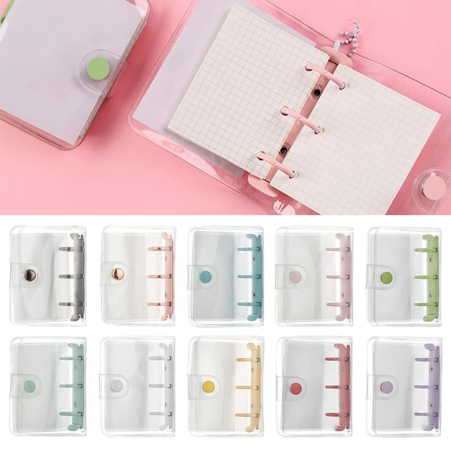 Mini cahier à feuilles mobiles en PVC Transparent, 3 trous, bobine