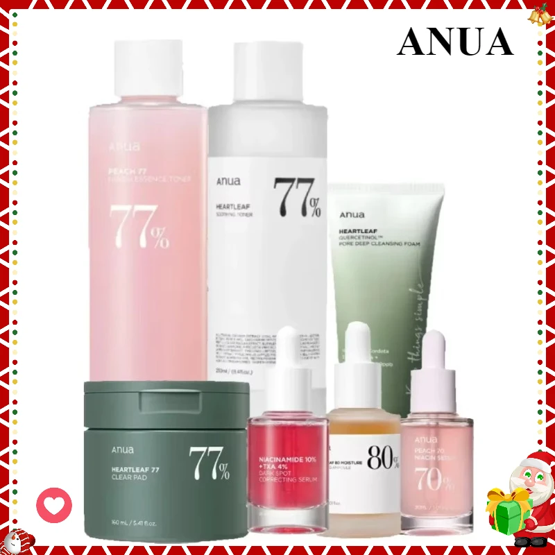 Facial Essence Facial Cleanser Skin Care Set Facial Cleansing Products Anua Skincare Products Full Set Heartleaf Hydrating Toner Facial Cleanser Nicotinamide Essence Cleansing Oil Korean Skincare Set