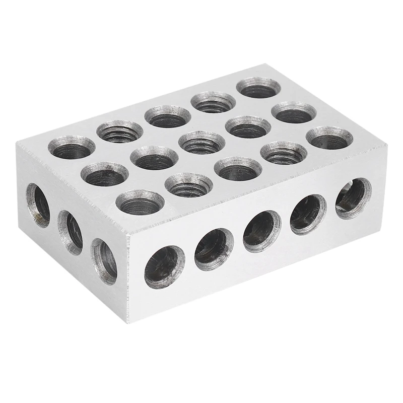 경화 강철 블록, 평행 클램핑 블록, 선반 도구, 공작 기계용 정밀도 0.005mm, 23 홀, 25x50x75mm, 2 개