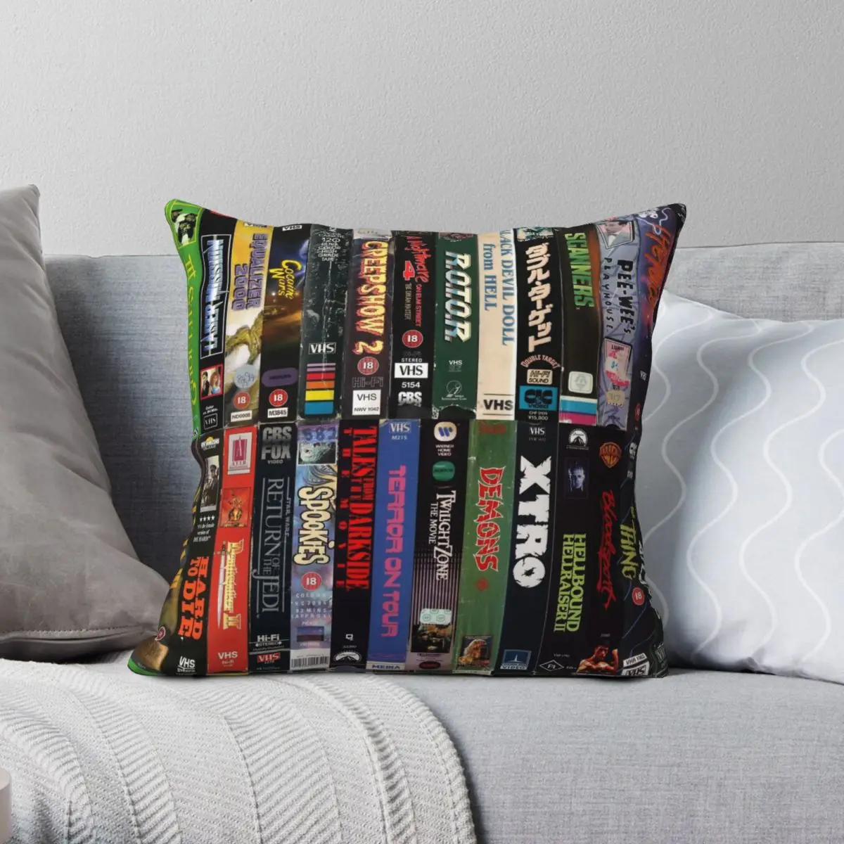 

VHS Collection Square Pillowcase Polyester Linen Velvet Pattern Zip Decor Throw Pillow Case Car Cushion Cover 18"