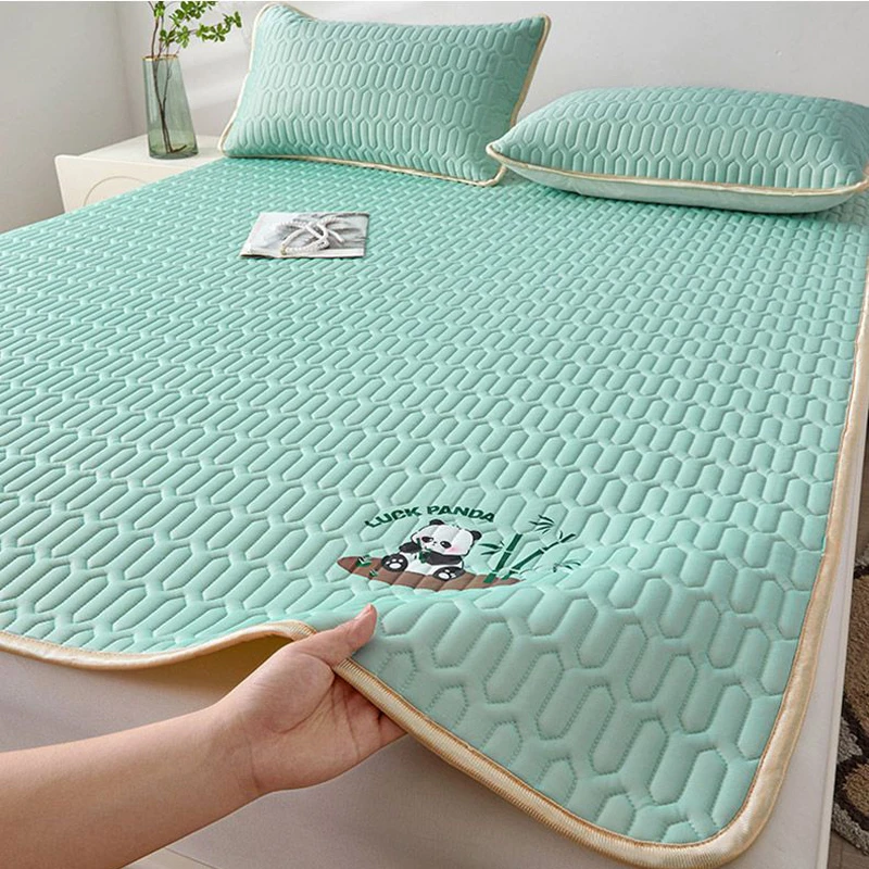 WOSTAR 여름 냉각 천연 라텍스 에어컨 매트, 수면 접이식 시원한 느낌 차가운 시트, 고급 침대 보호 패드 150