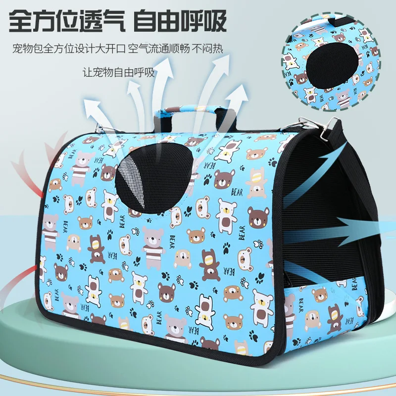 Transparent Cat Bag for Going Out Folding Portable Pet Backpack Hand-held Outing Bag Colorful Breathable Cross-body Cat