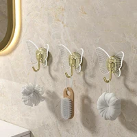 Acrylic Butterfly Transparent Hook Clothes Hanger For Bathroom Wall Hanging Rack Organization Storage Door Hooks Kitchen Gadget 1