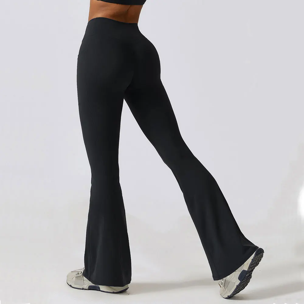 Flare Leggings Yoga Pants Pocket Women High Waist Wide Leg Pants Women Gym  Fitness Sports Black Flared Pant Latin Dance Trousers - AliExpress