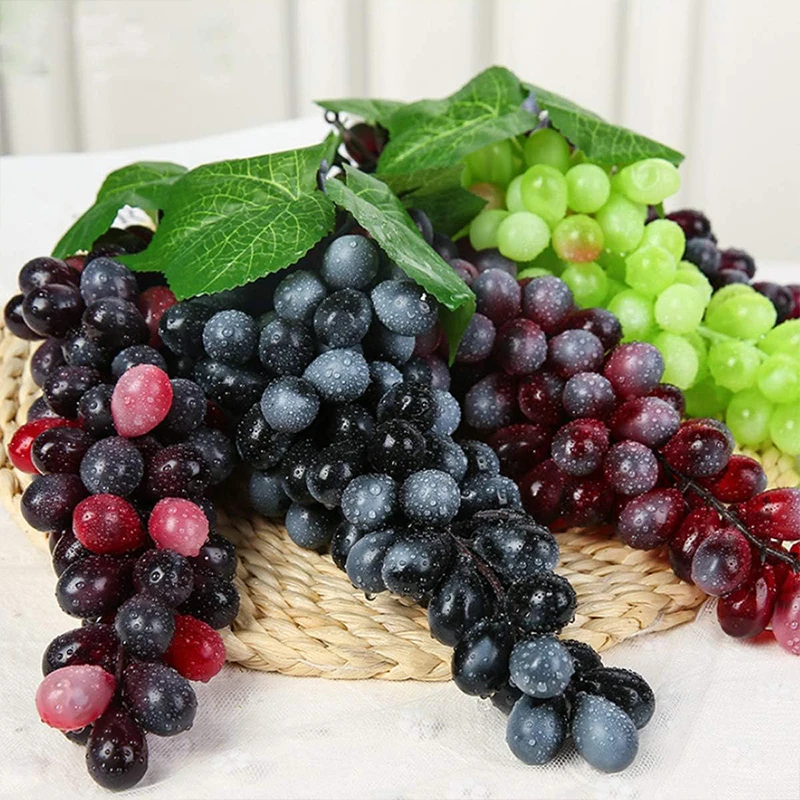 High Simulation Grape Plastic Fruit Fake Fruits Photo Props Artificial Grape Ornaments With PVC Material For Home Kitchen Decor