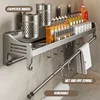Wall-mounted Kitchen Organizer Shelf Spice Storage Rack Household Seasoning Chopsticks Knife Spoon Shovel Storage Holder 2