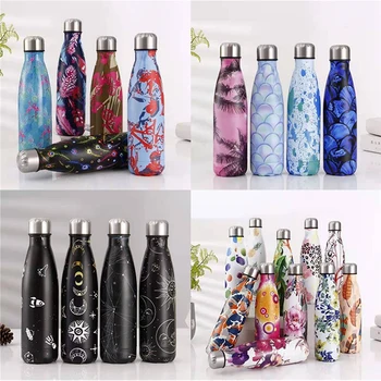 500ml Insulated Stainless Steel Thermos Thermal Mug Tumbler Sport Water Bottle For Girls Women Vacuum Flask Travel Mug Cup 1