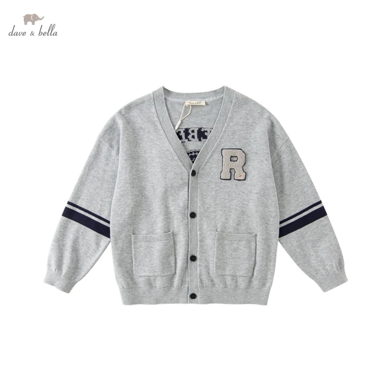 

DK1230152 Dave Bella Spring Infant Kids Boys 5Y-15Y Fashion Cardigan Kids Toddler Coat Children Boy Casual Knitted Sweater