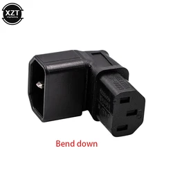 Right-Angle IEC 320 C14 to C13 Power Adapter (Down)