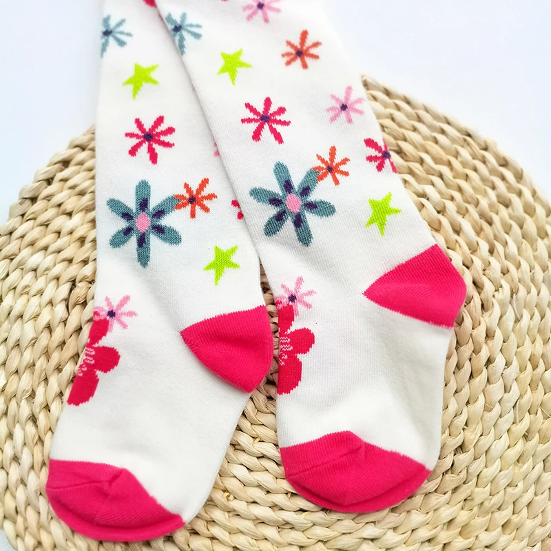 Spring Autumn Girls Color Flower Tights Kids Stockings Striped Pantyhose 1 PCS sports socks kids socks kids pantyhose ballet tights solid color pantyhose toddler tights kids leggings