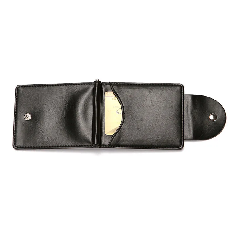 Fashion men's PU leather wallet ultra-thin dollar clip trendy multi-card slot card holder business credit card holder for men leather bifold wallet id credit card holder