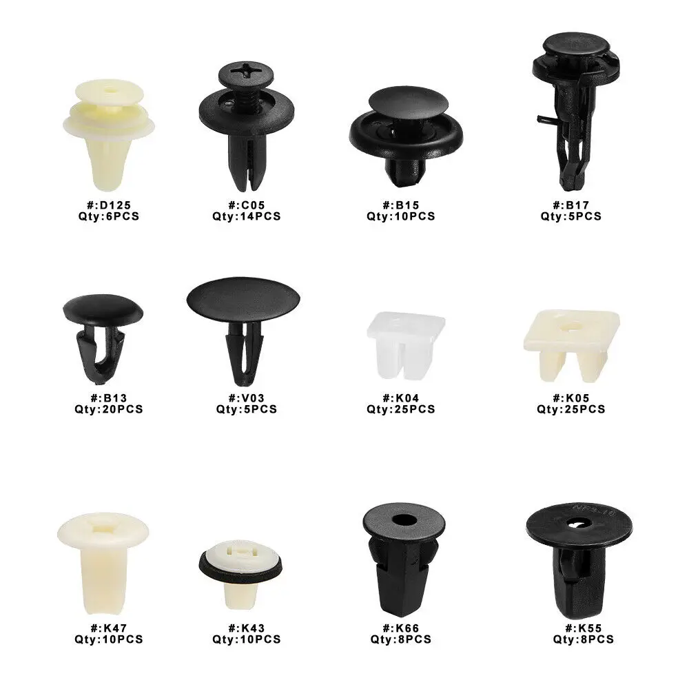 

Durable High Quality New Parts Car Trim Clips Screw Grommet Door Hood 146PCS/kit Body Retainer Kit Fender Liner