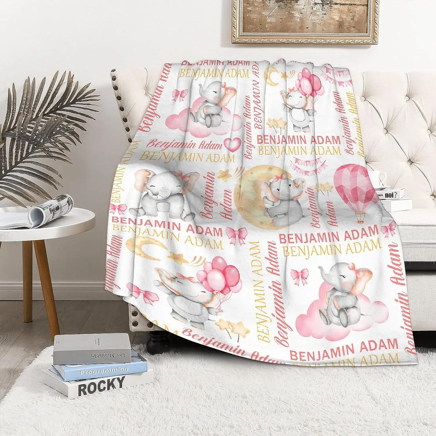 

SaltaStore, персонализированные детские Уютные теплые плюшевые легкие Одеяла со слоном, всесезонное одеяло, диван, гостиная