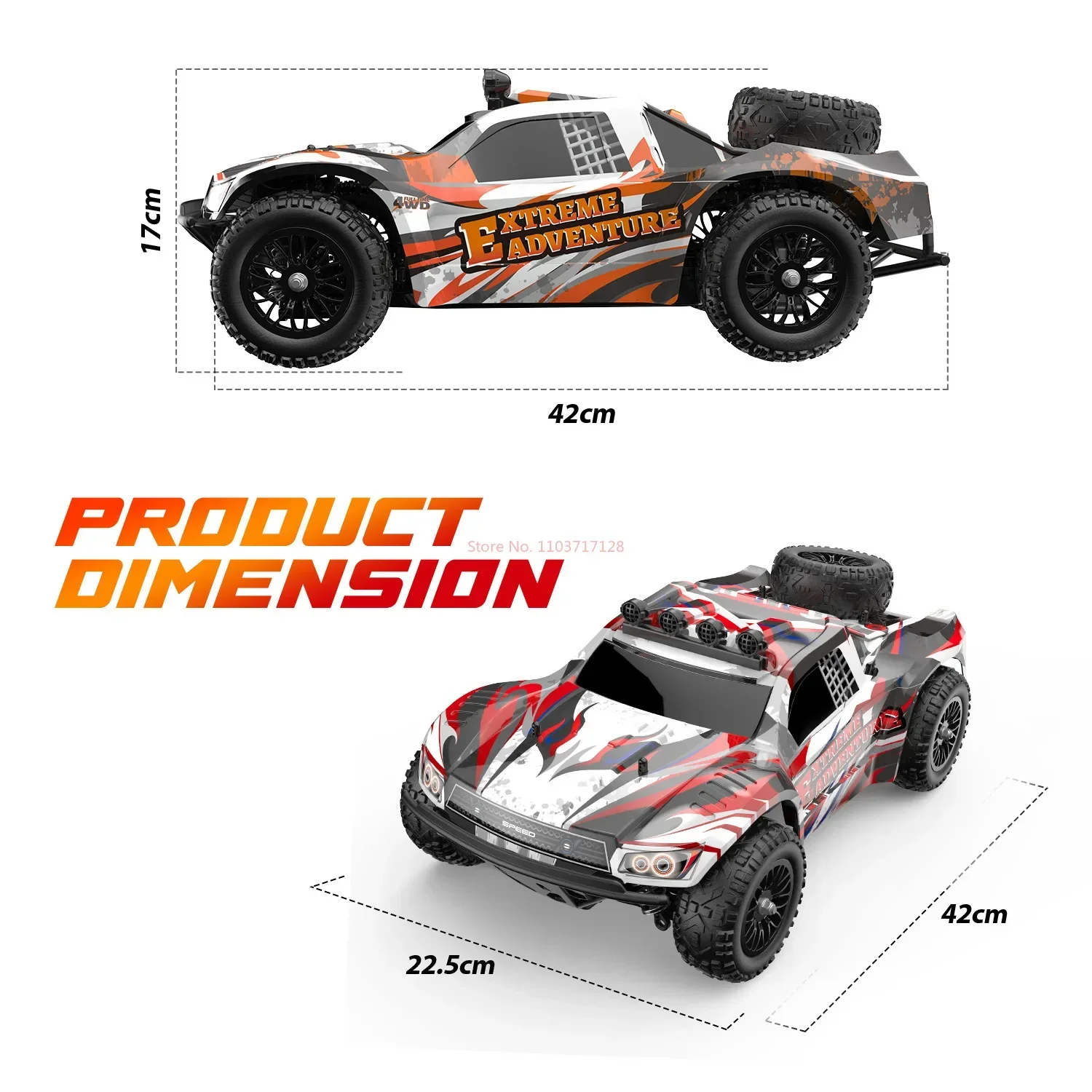201e 9201e Four wheel drive remote-controlled high speed vehicle 1:10 brushless off-road vehicle short card rapid RC model car 6