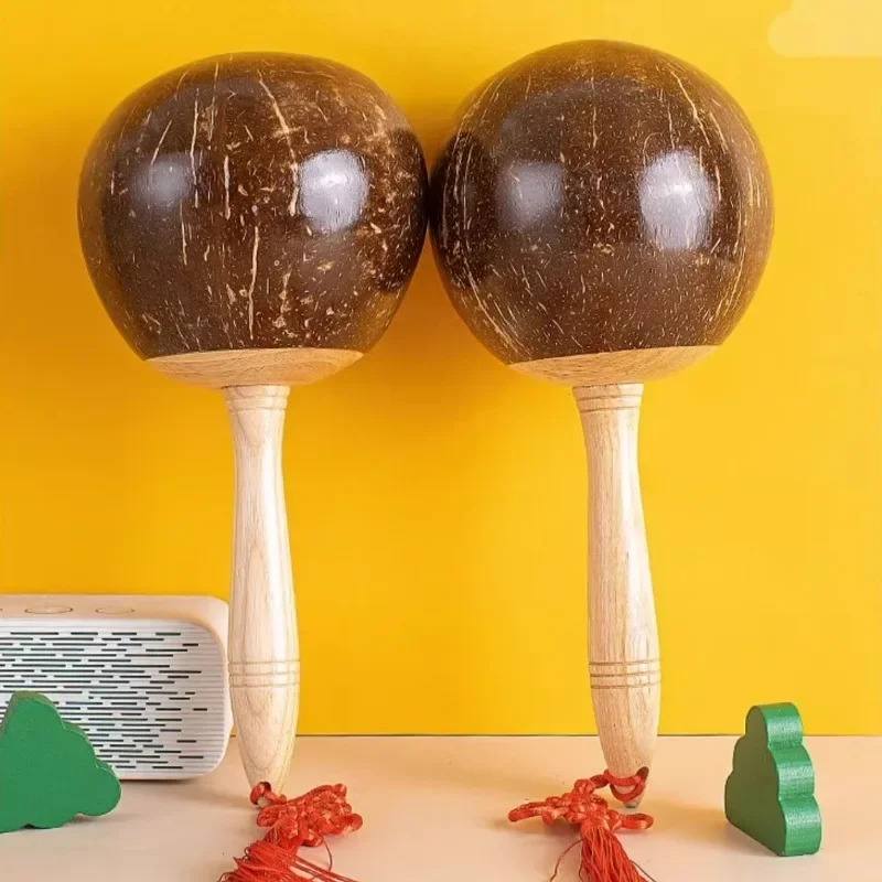 Coconut Shell Sandhammer Sound Therapy Band Professional Wooden Maracas Adult Rhythm Practice Yoga Meditation Orff Percussion musical percussion instrument wooden maraca toys