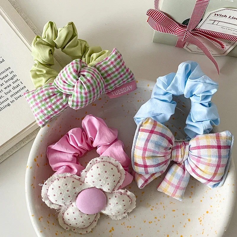 Floral Bow Scrunchies - Cute & Sweet Hair Accessories
