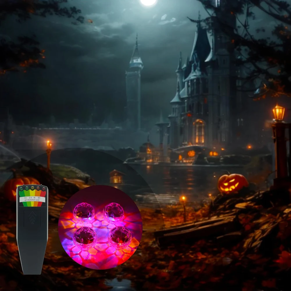 5 LED EMF Meter with 4 Motion Light Up Cat Balls Portable Magnetic Field Monitor 5 Scales for Home Office EMF Detection