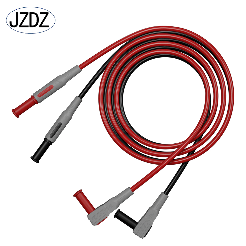 JZDZ 1 pair Multimeter Test Lead Safety Banana Plug 90 Degree To Straight  Multimeter Test Cable 100CM J.70041