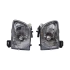 Pair Headlights (Left+Right) Fit For 2001 2002 2003 2004 Toyota Tacoma Pickup Halogen Headlights Headlamps PC+Plastic Silver