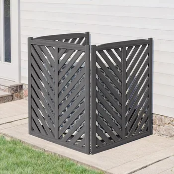 Privacy Air Conditioner Fence 3-Panel Wooden Enclosure - 41" 1