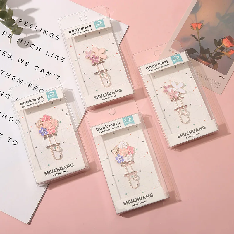 metal bookmark bookmark page holder bookmark holder bookmarks stationery supplies 1pc Sakura Flowers Metal Bookmark