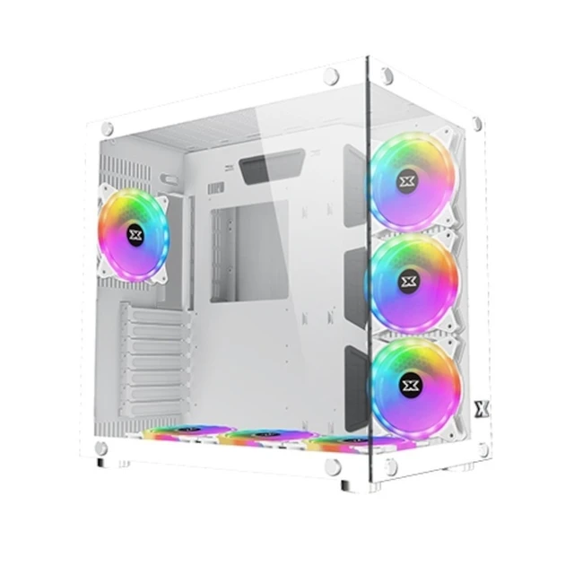 Xigmatek Aquarius Plus Arctic ARGB Pc Gaming box/semi ATX Tower/2 panels  tempered glass/7 fans