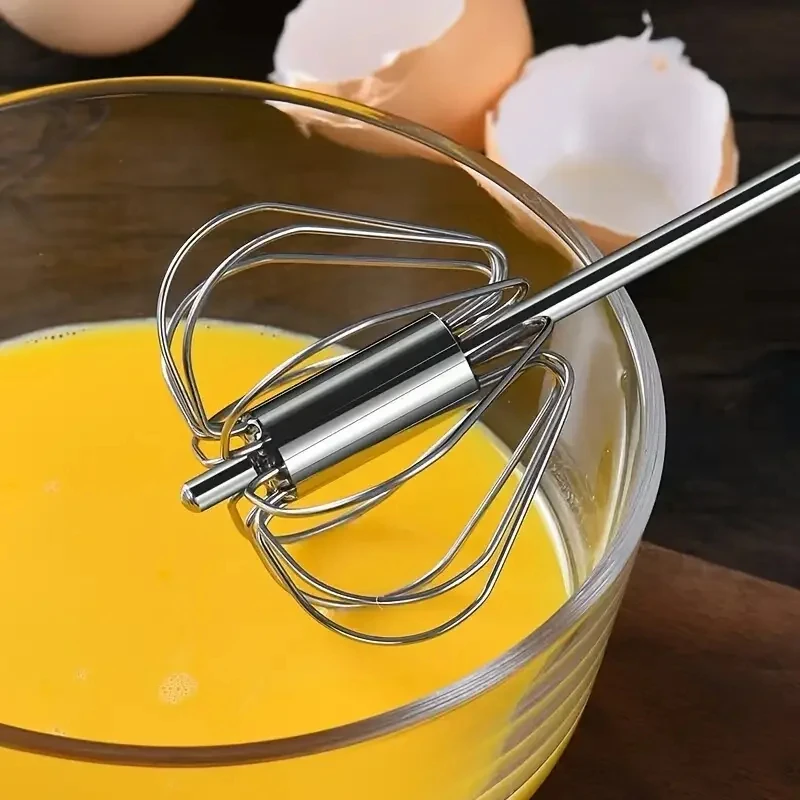 Semi-automatic Egg Beater Egg Whisk Manual Hand Mixer Self Turning Cream Utensils Whisk Manual Mixer Useful Kitchen Gadgets