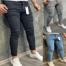 

Men Jeans Spring and Summer Fashion Slim Stretch Jeans Streetwear Vintage Button Mid Waist Denim Pencil Pants Trousers Jeans Men