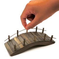 1:12 Dollhouse Mini Wooden Arch Bridge with Railings Miniatures Fairy Garden Miniature Crafts B03E 1