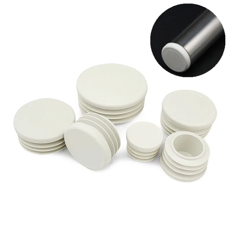 Chair Leg Caps 4pcs Plastic Tube End Caps 25mm Round Steel Pipe Plug Table Foot Socks Floor Protector Pads Furniture Parts