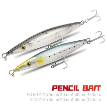 플로팅 싱킹 펜슬 미끼, 90mm, 110mm, 130mm, 150mm, 탑워터 워블러, 하드 루어 워킹 도그 액션 롱 캐스팅 파이크 베이스 상품 이미지