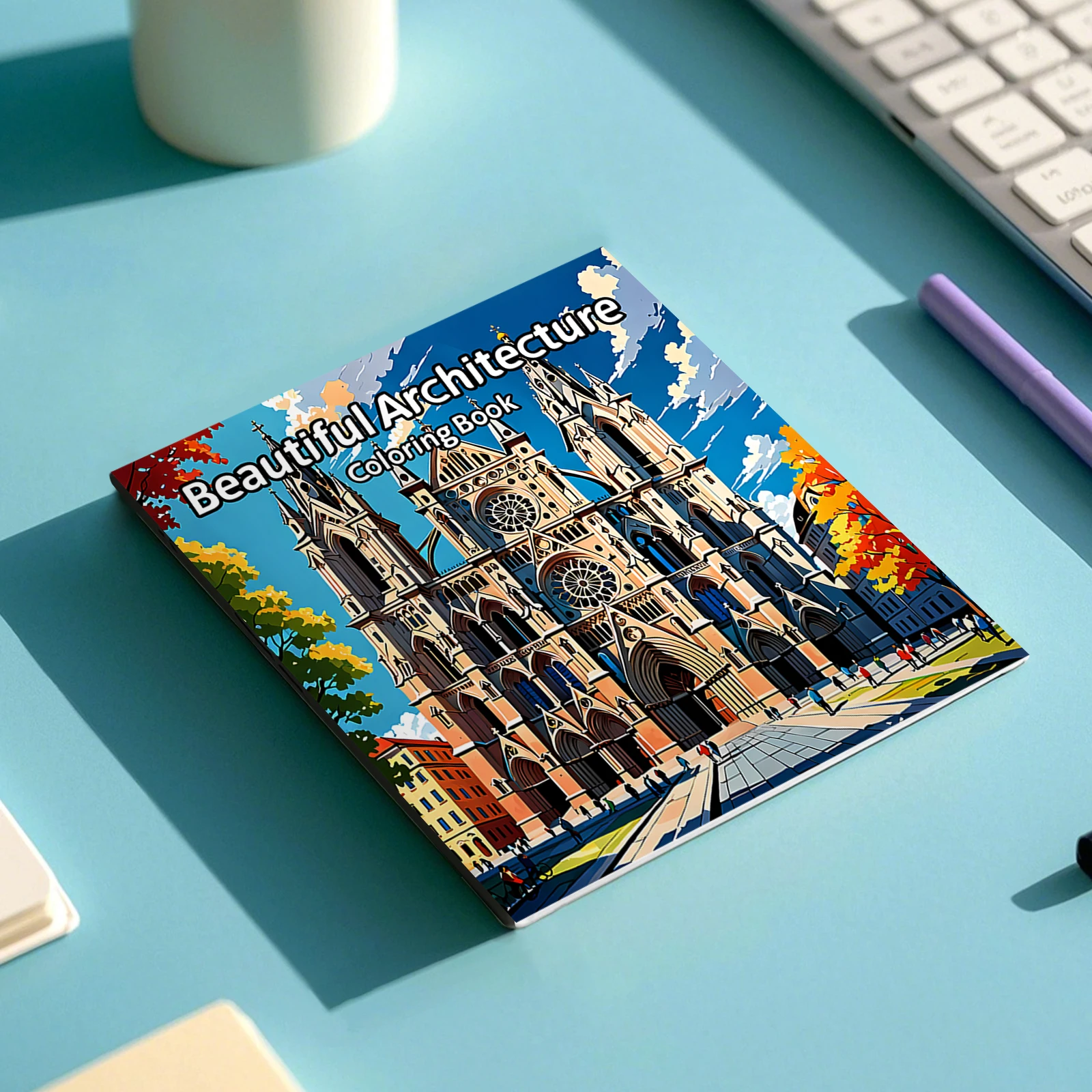 Adult Picture Book 24 pages Beautiful Architecture Coloring Book can relax and relieve stress Graffiti Painting Drawing 3