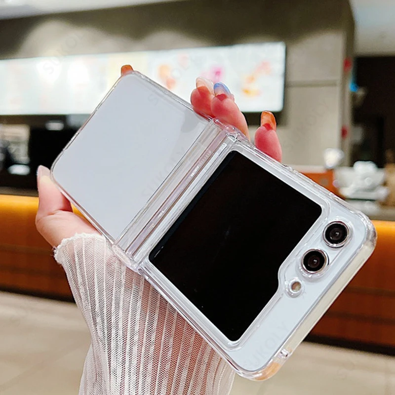 Transparent Shockproof Hard PC Case for Samsung Galaxy Z Flip Series