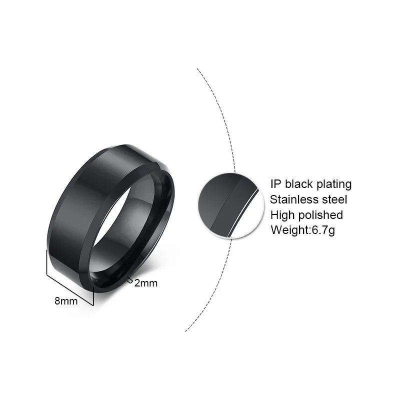 Vnox 6 mm/8 mm Grundringe für Herren, schlichtes Edelstahl-Fingerband mit mattierter Oberfläche, klassische, schlichte Eheringe – Detail 25