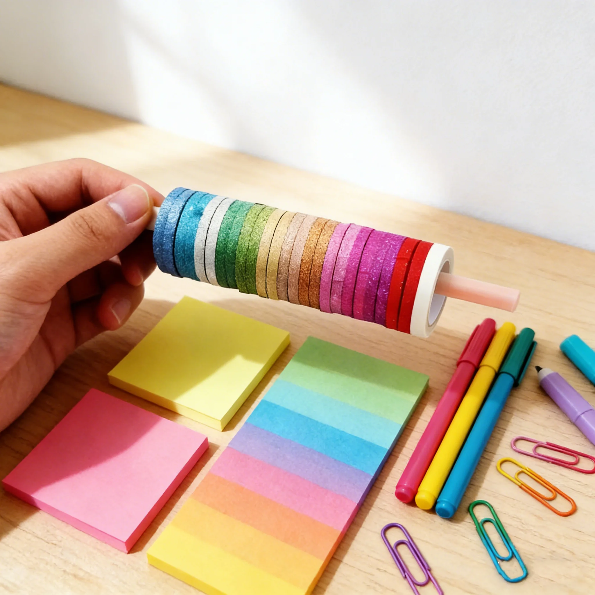 글리터 와시 테이프 세트 슬림형 미적 감각의 장식 테이프 스크랩북 용품 저널 다이어리 DIY 공예 스티커 플래너 액세서리