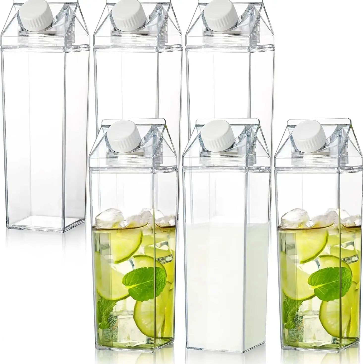 500/1000ml Water-Bottle Outdoor Drinking Jug Large Capacity Juice Tea Cup Transparent Milk Bottle Portable Plastic Bottle