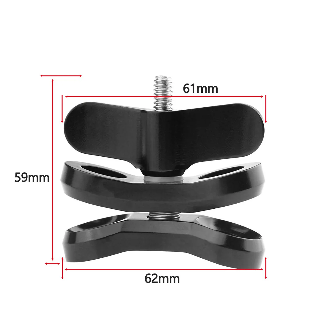 Universal Ball Head Adapter with Butterfly Clip for Camera and Lighting Accessories