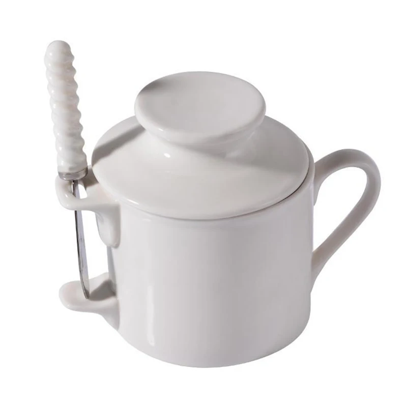 Minimalist Ceramic Butter Dish Cheese Storage Container with Lid-Tableware Set