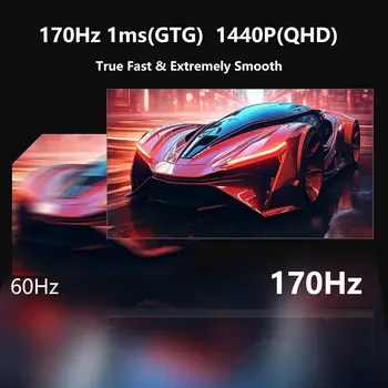 27 Inch Monitor 170hz 2K Gaming Display 1ms ADM-FreeSync 8 Bits 99%sRGB IPS Desktop LED Display HDMI DP HDR400 4