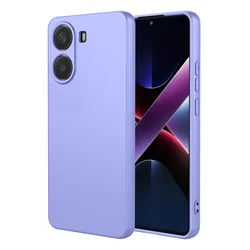 Flexible Liquid Silicone TPU Protective Phone Case - Durable Shockproof Cover with Soft Bumper Design for Redmi Turbo4 (Purple)
