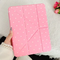 Sleek Black Star Trifold Tablet Case - Premium Protective Cover for iPad Pro 13 (2025) (Rose)